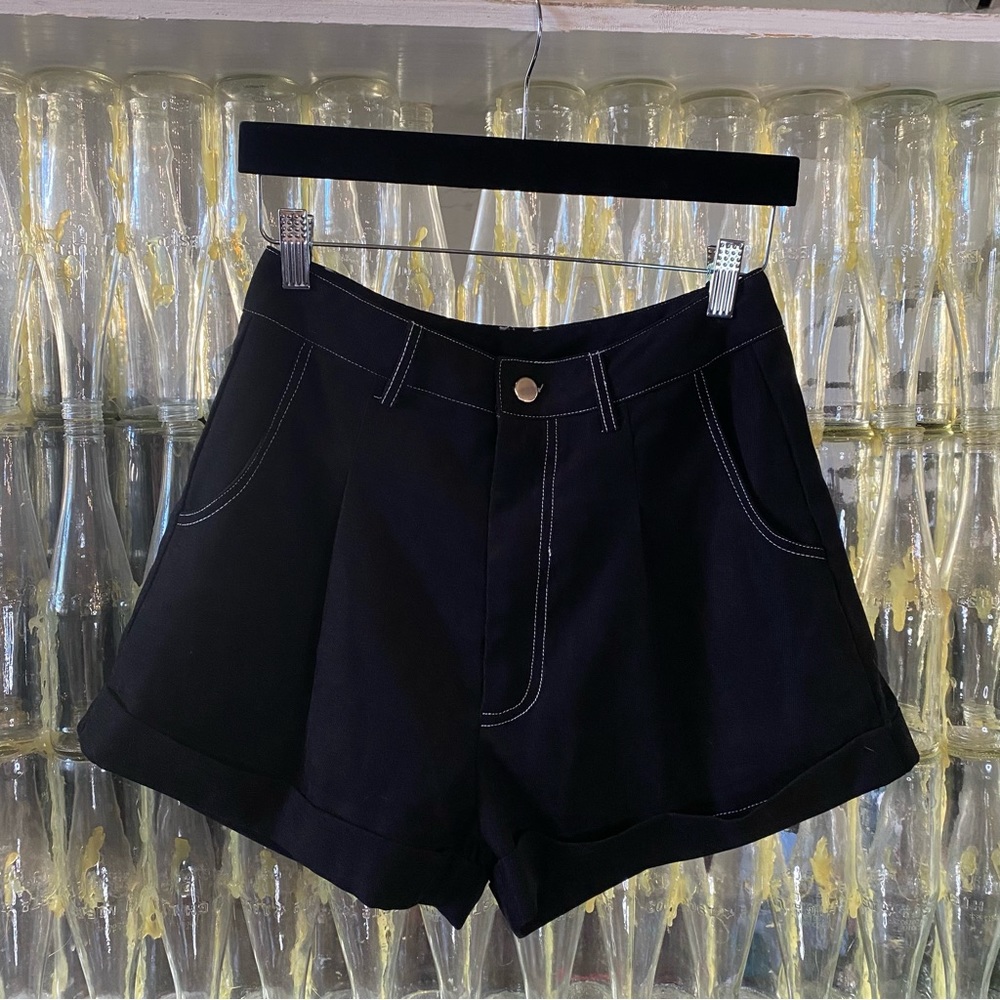 Black High Waist Shorts